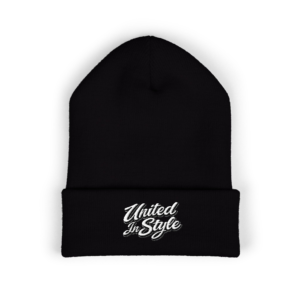 Embroidered Beanie - Black Cuffed Hat | United In Style